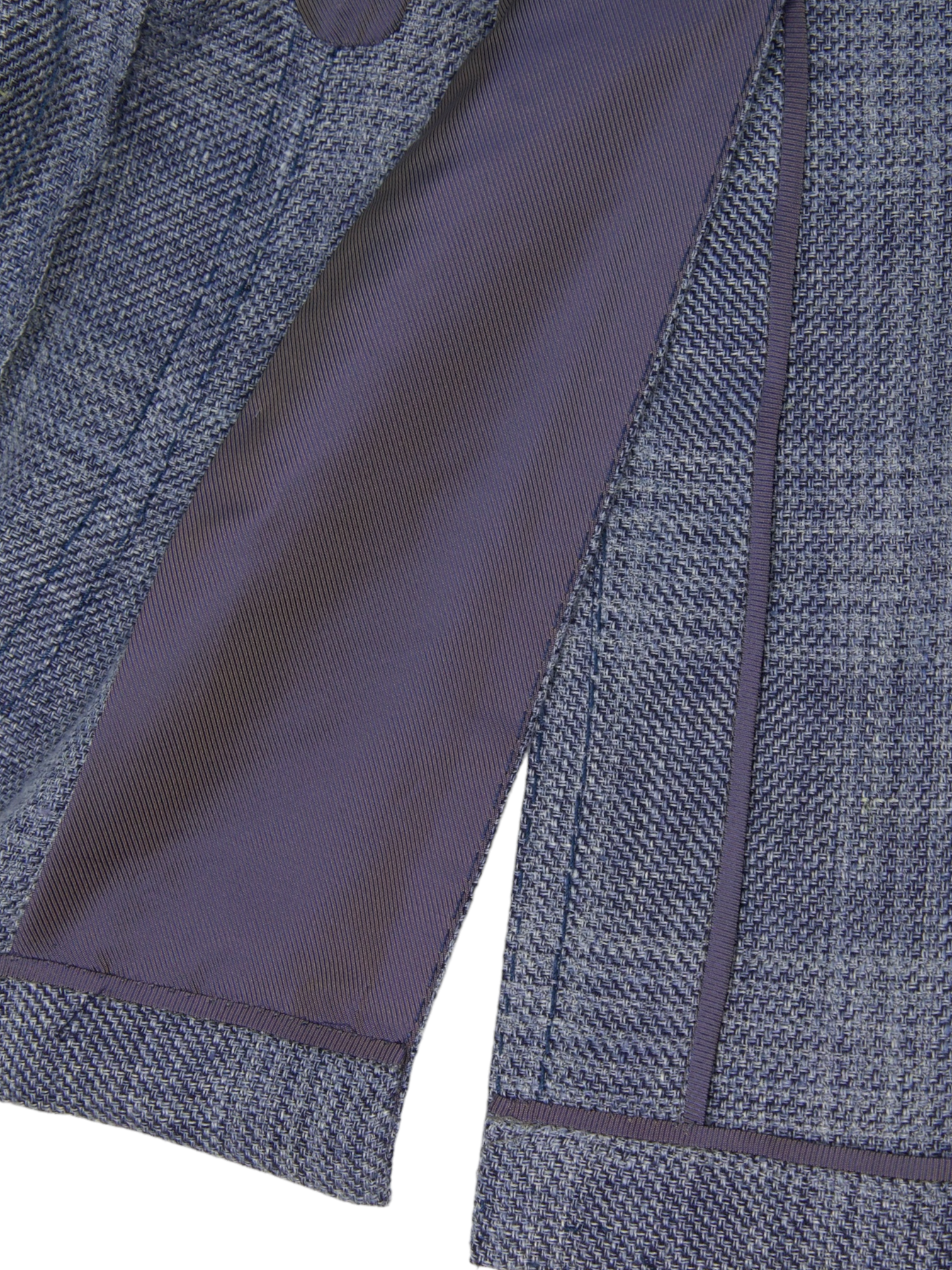 Cesare Attolini Slate Blue Linen & Wool Glenplaid Jacket