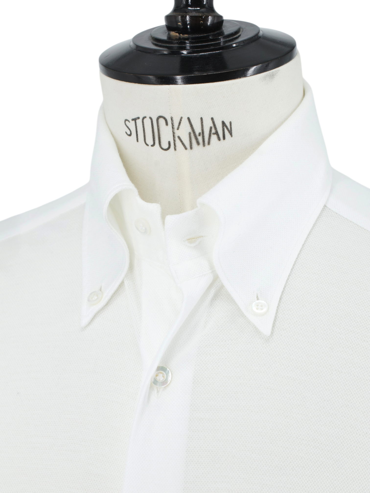 Fray White Knitted Piqué-Cotton Button-Down Shirt