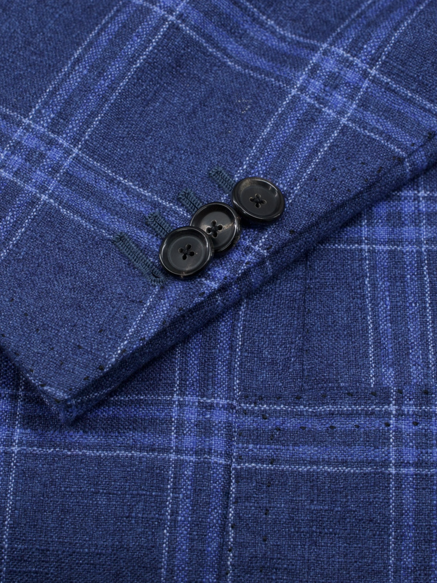 Cesare Attolini Blue Silk & Cashmere Checkered Jacket