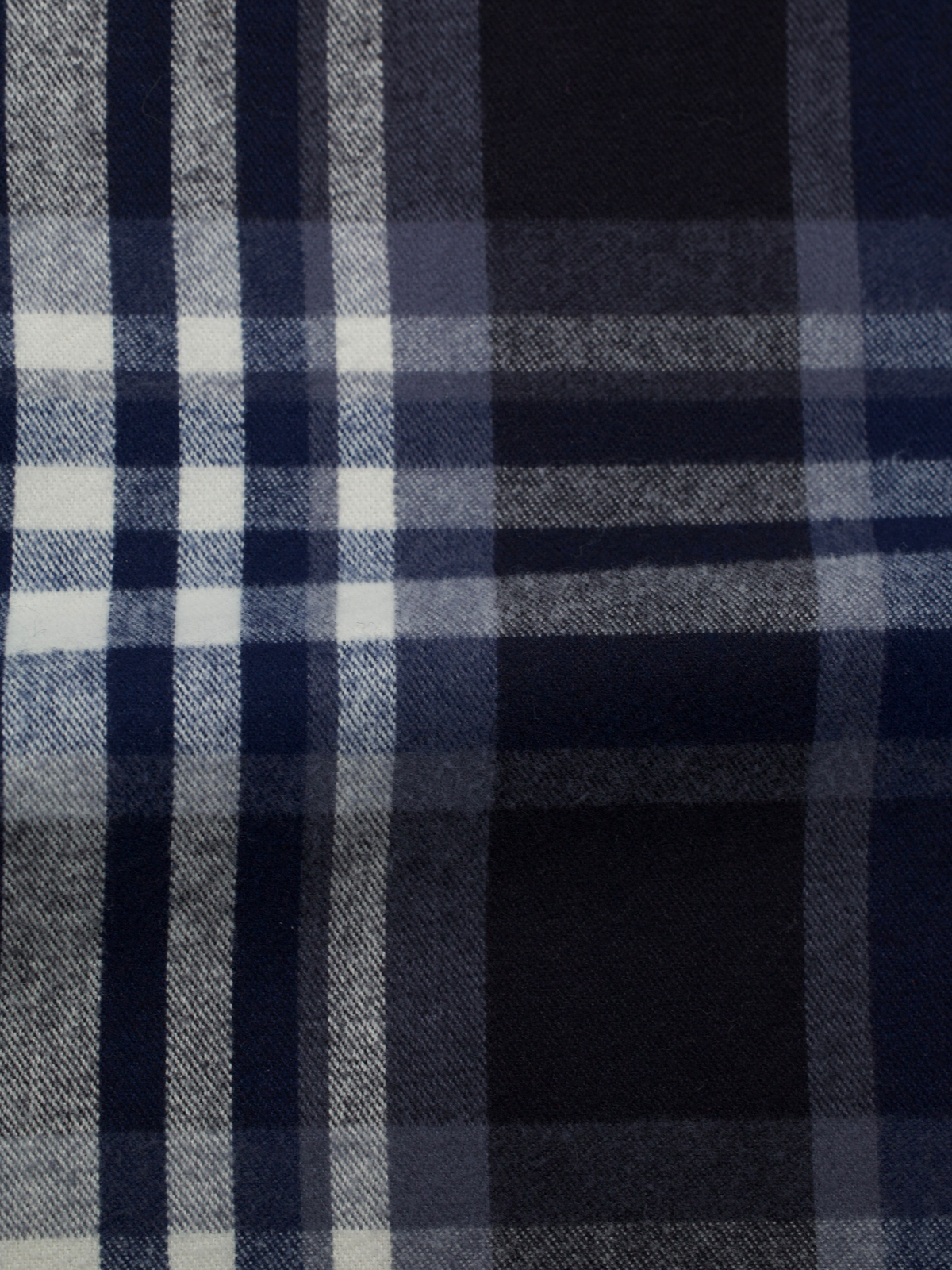 Emanuele Maffeis Dark Blue & Ecru Cotton Flannel Madras Shirt