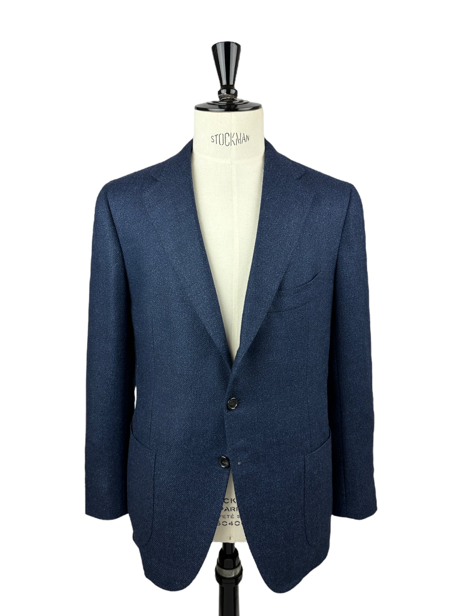 Cesare Attolini blauw twill jasje van wol en zijde