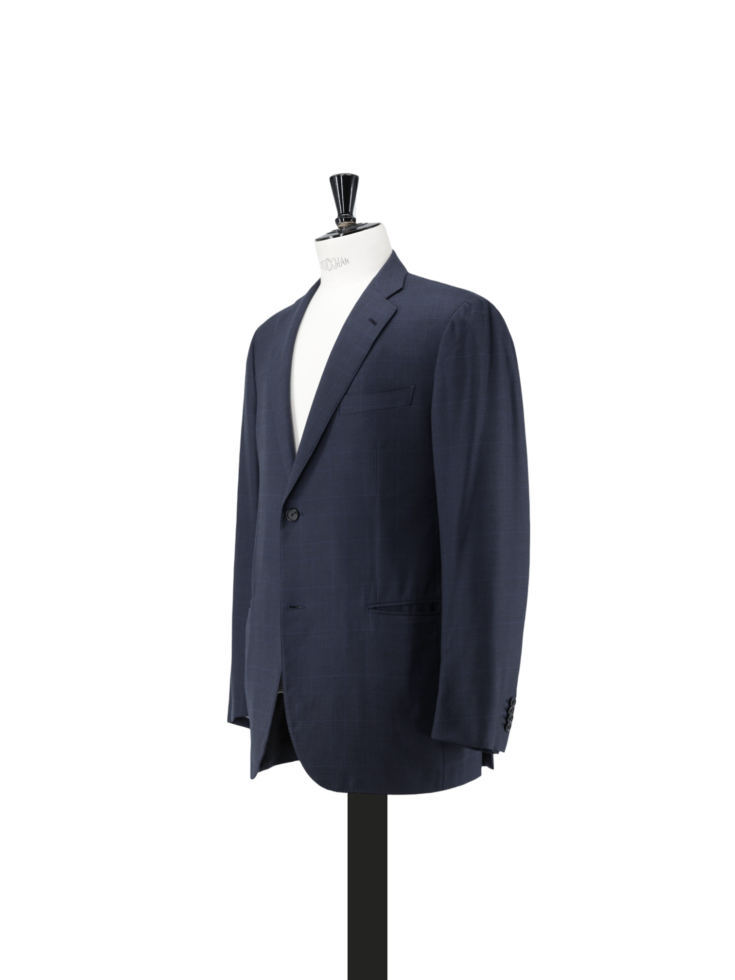 Caruso Dark Blue Fine-Wool Glenplaid Lungo Suit