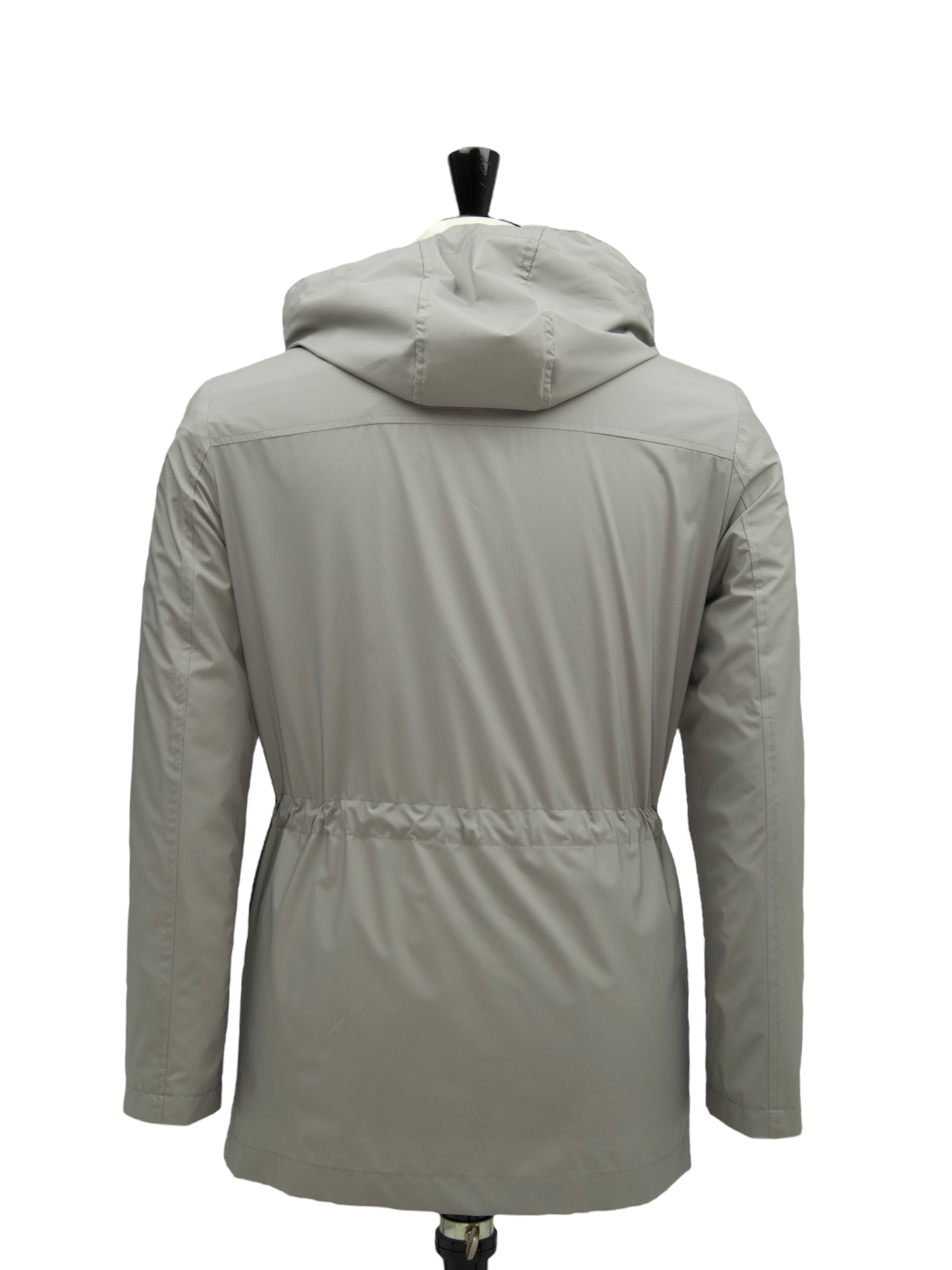 Doriani Cashmere Stone Grey Polyester Windbreaker Coat