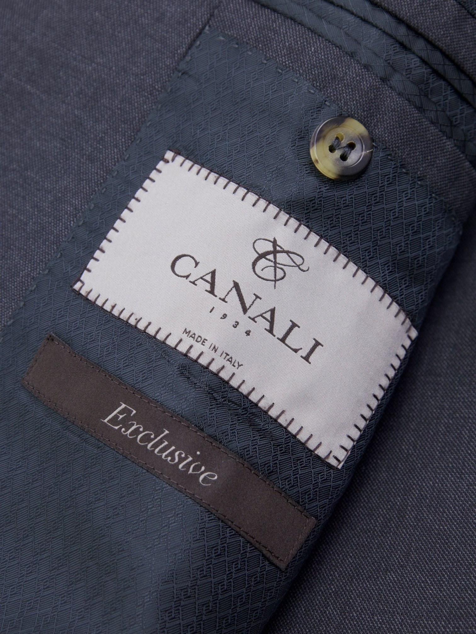 Canali Charcoal "Exclusive" Wool Suit + Extra Trousers