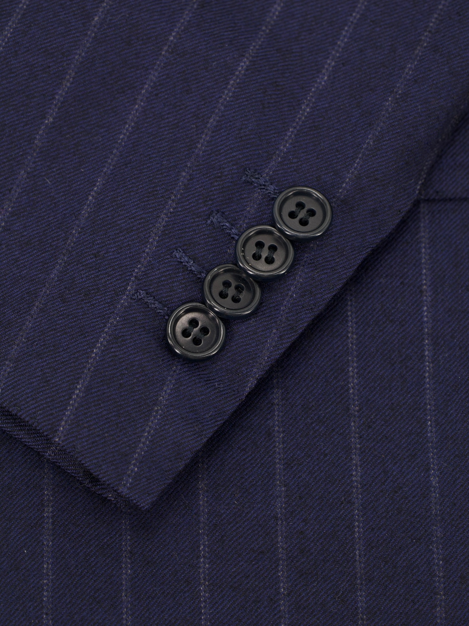 Kiton Navy Pure Cashmere Flannel Pinstripe Suit