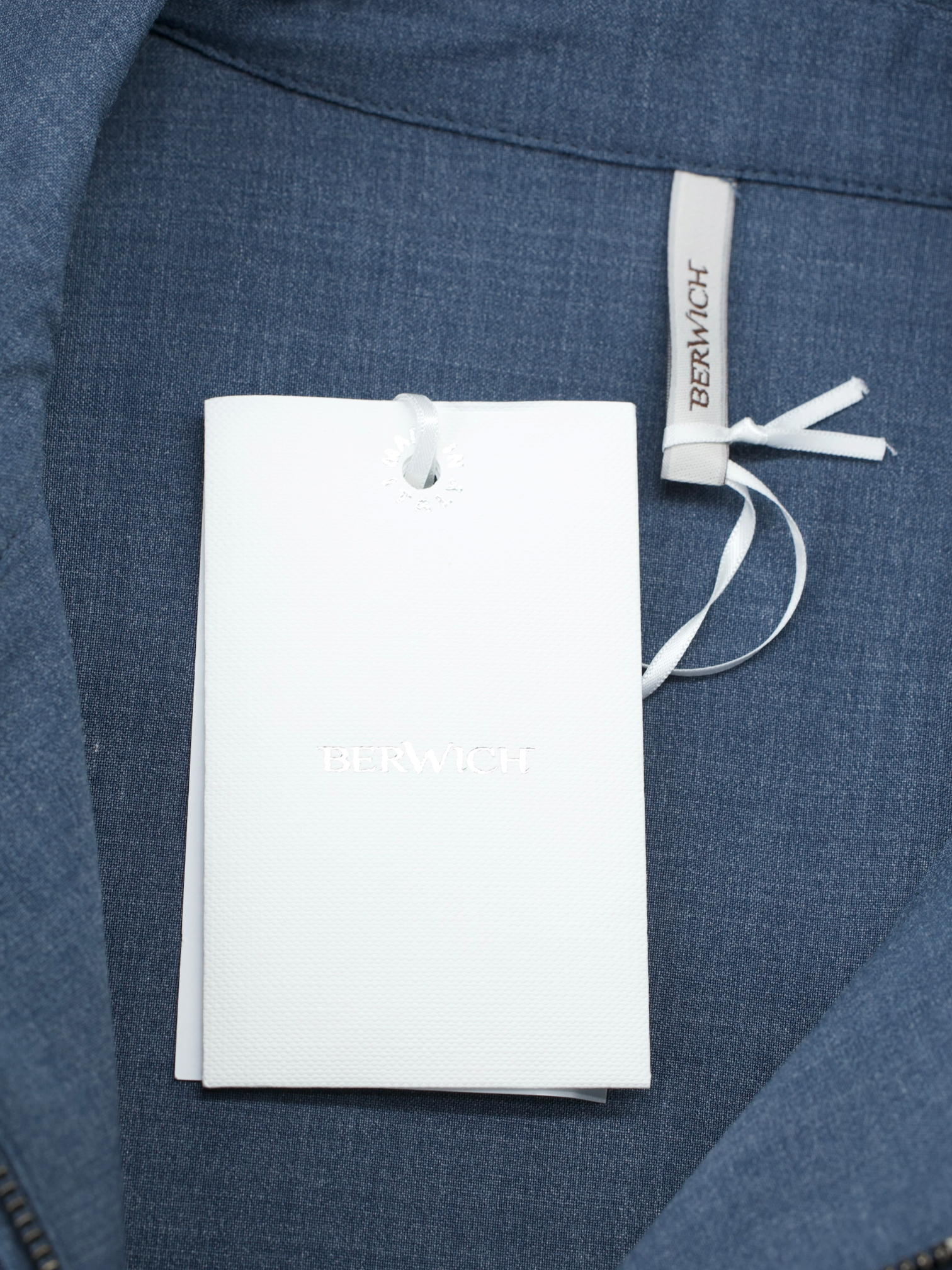 Berwich x Zignone Ocean Blue Wool & Viscose Blouson Jacket