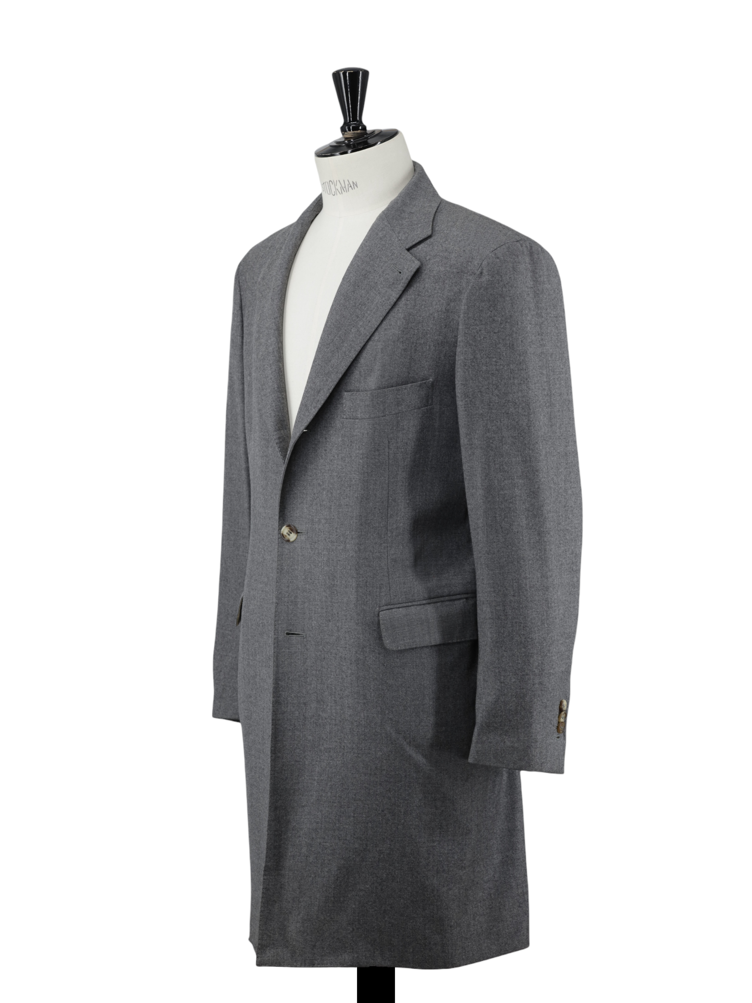 Brunello Cucinelli Grey Softly-Brushed Wool Twill Overcoat
