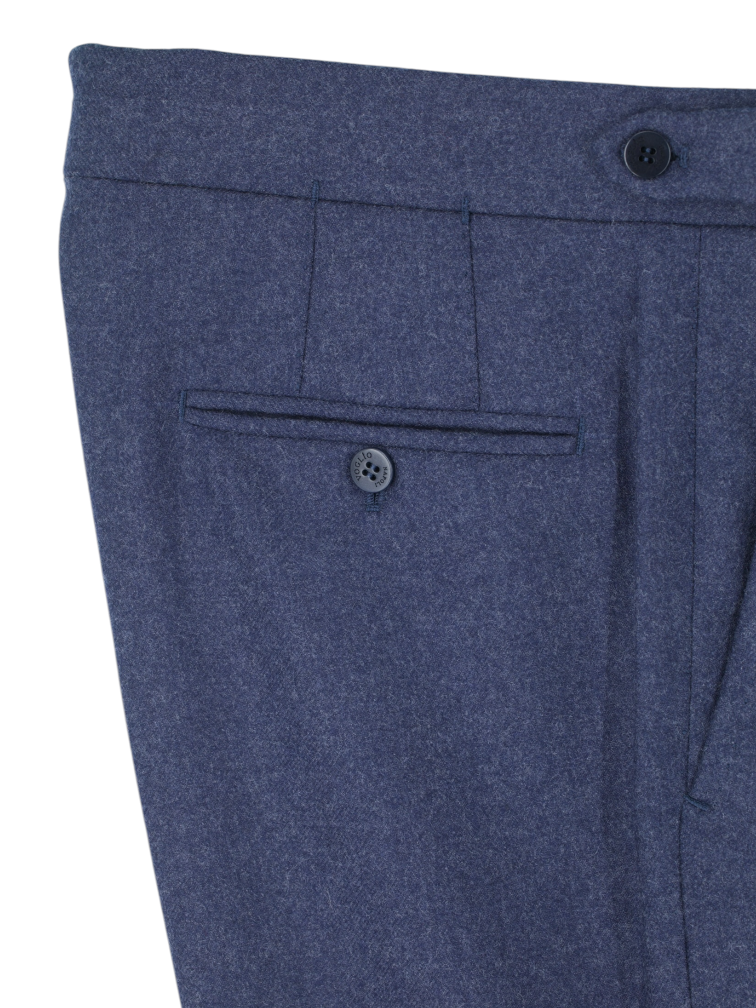Sartoria Voglio Steel Blue Wool-Flannel "Zignone" Sartorial Trousers