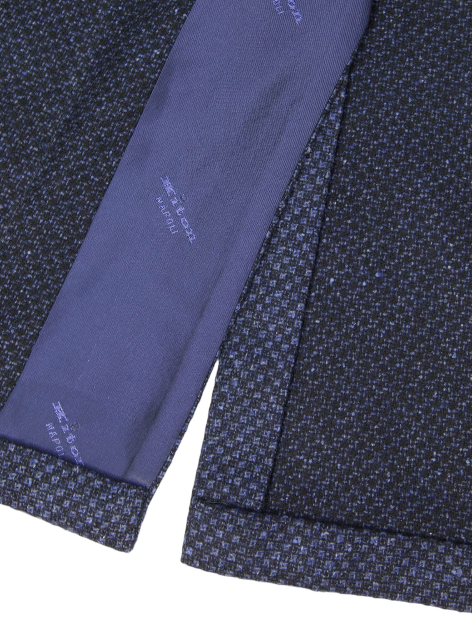 Kiton Blue Wool, Cotton, Cashmere & Silk Micro-Structure ‘Lasa’ Jacket