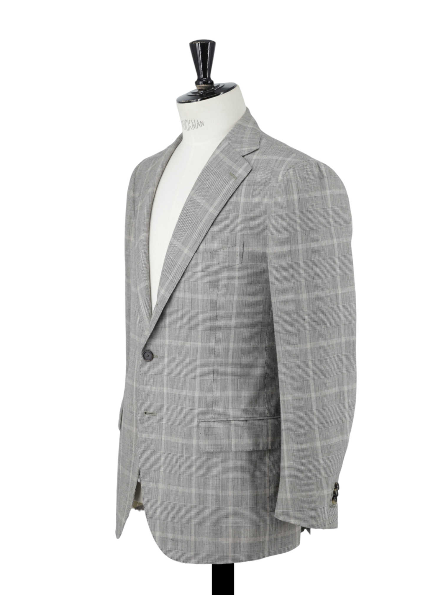 Cesare Attolini Taupe Wool, Silk & Linen Overcheck Summer Suit