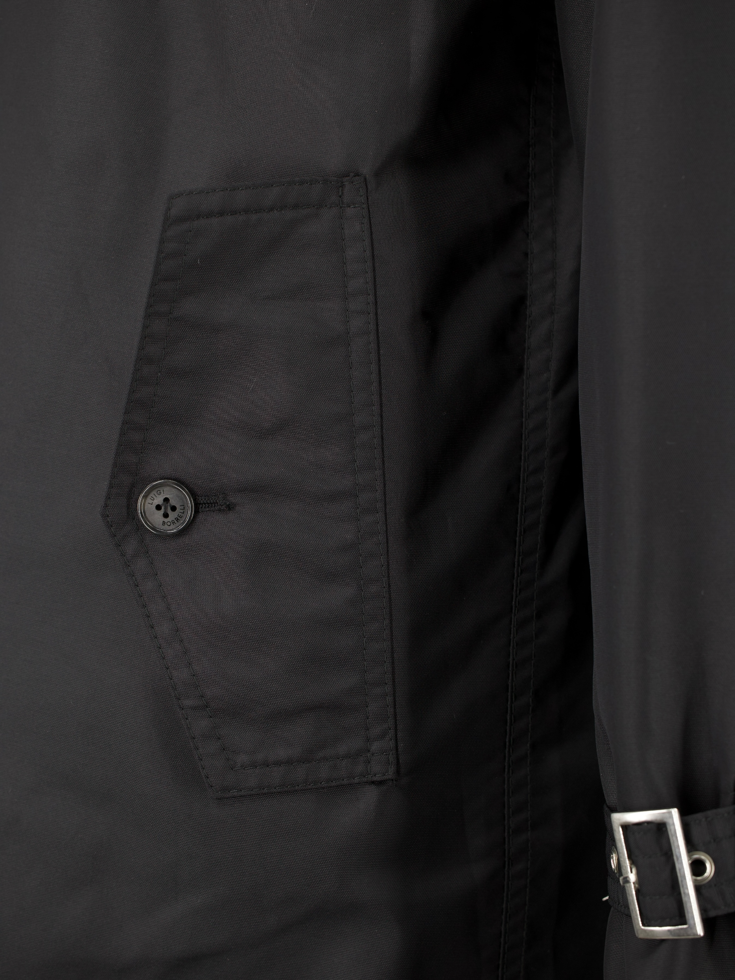 Luigi Borrelli Black Weatherproof Sartorial Trenchcoat