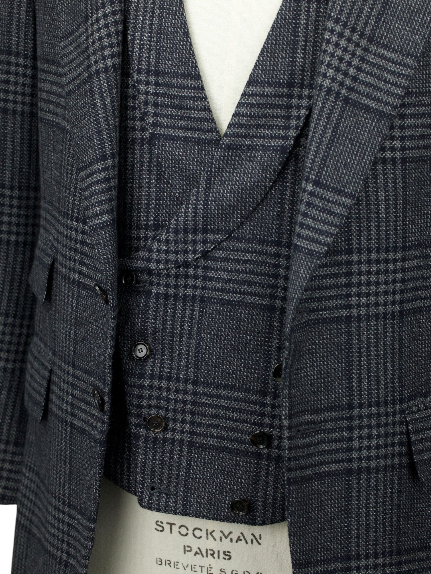 Cesare Attolini Grey Pure Cashmere Prince de Galles Waistcoat