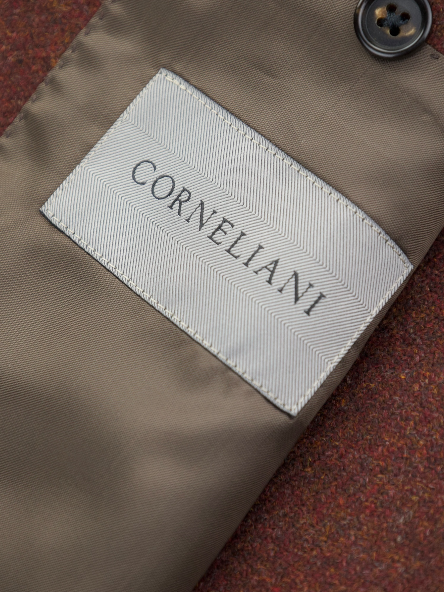 Corneliani Burgundy Wool & Cashmere Micro-Structure Jacket