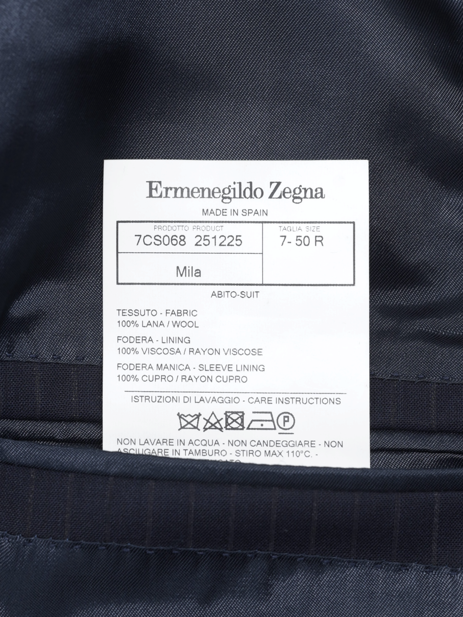 Ermenegildo Zegna Navy Fine-Wool Pinstripe Mila Suit