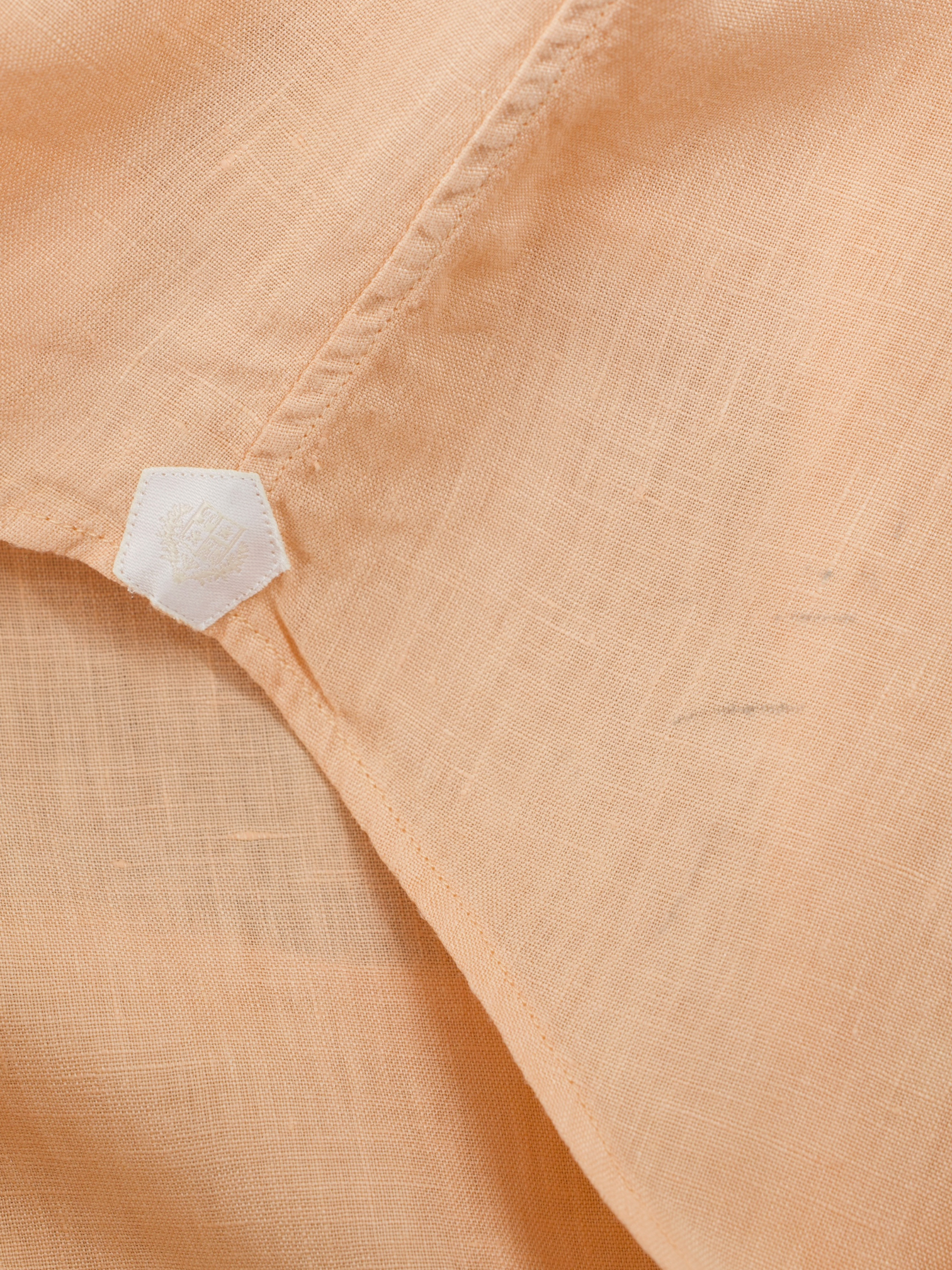 Loro Piana Pastel Orange André Garment-Dyed Linen Summer Shirt