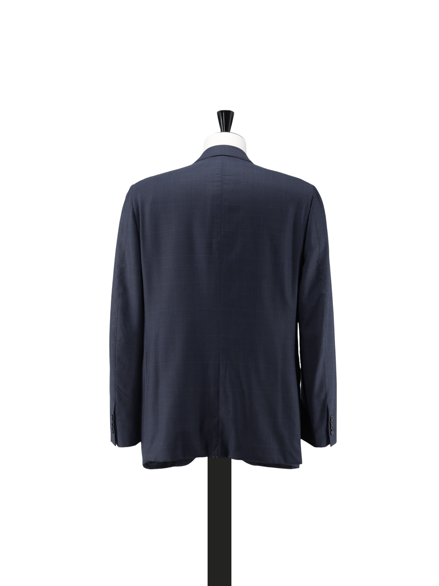 Caruso Dark Blue Fine-Wool Glenplaid Lungo Suit