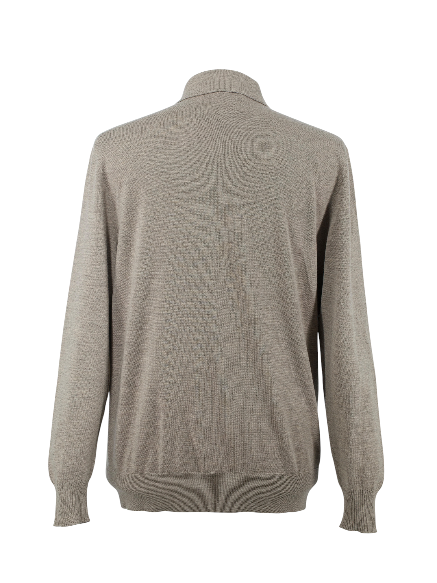 Loro Piana Light Brown Wish® Wool Jersey Buttonless Long-Sleeve Polo