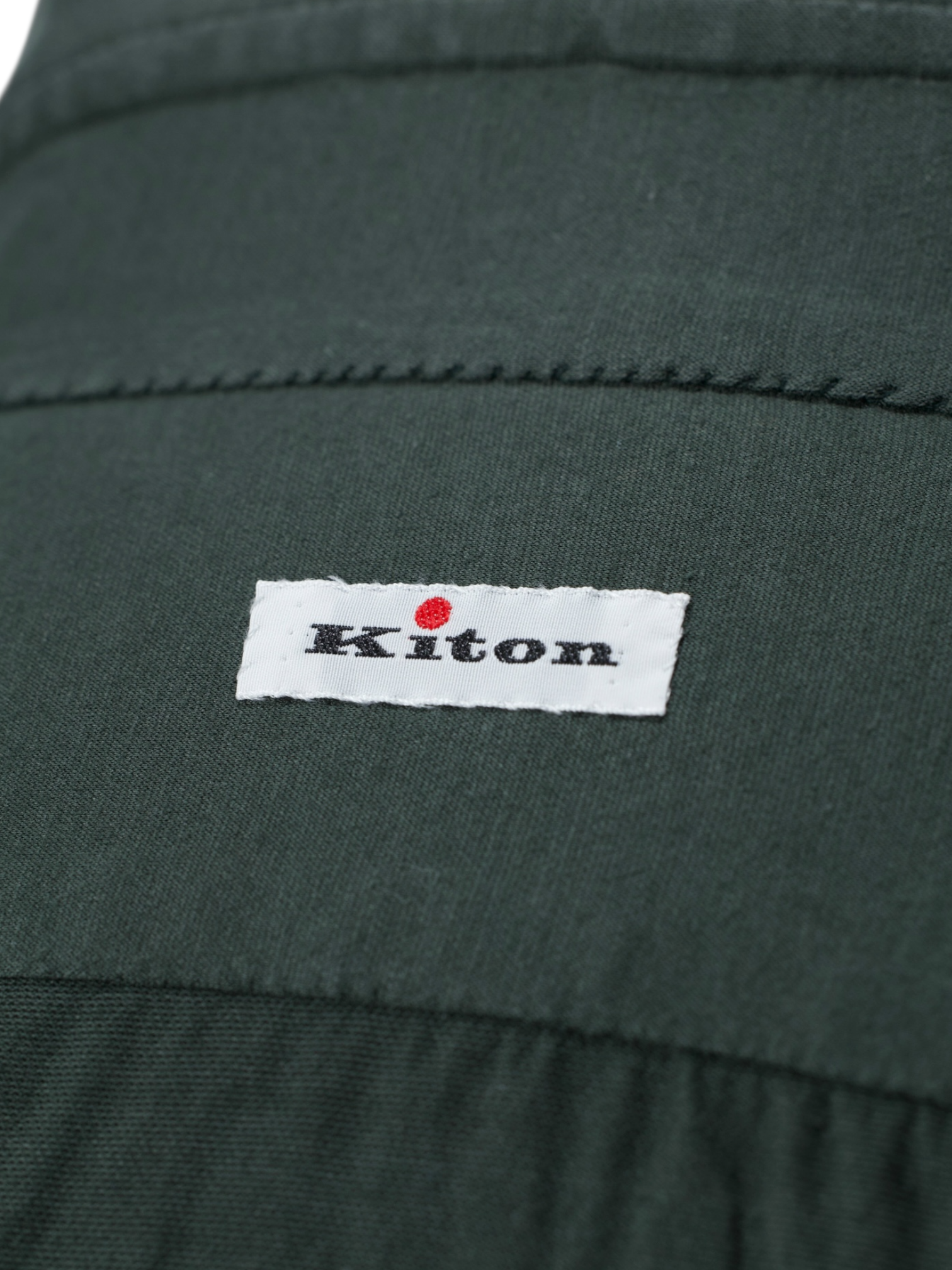 Kiton Olive Green Jersey-Knitted Cotton Shirt