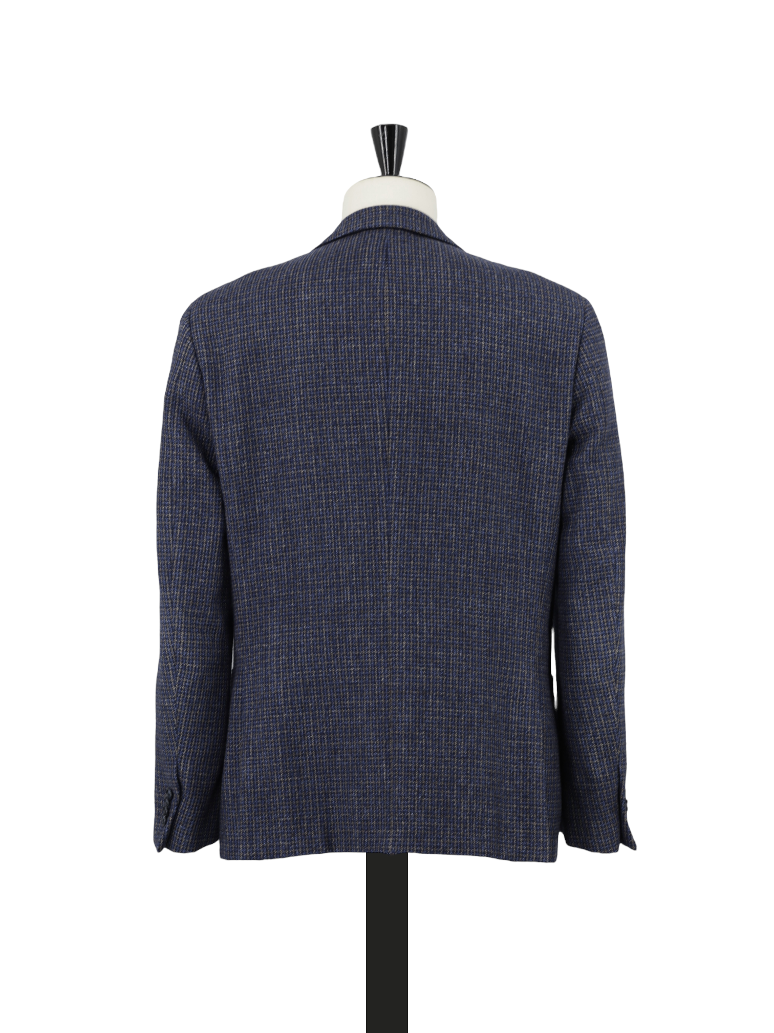 Corneliani Dark Blue & Light Brown Wool, Silk & Linen Check Jacket