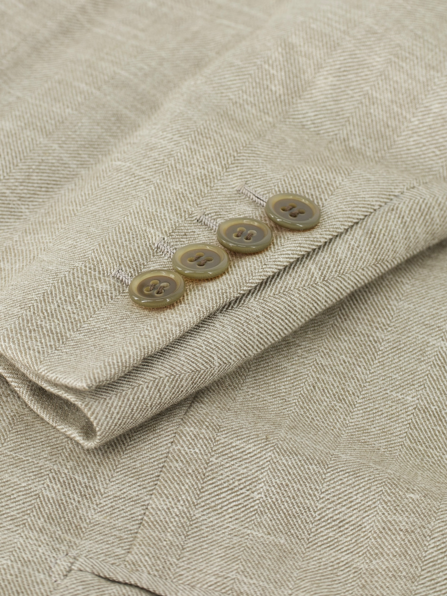 Brioni Taupe Cashmere, Silk & Linen Herringbone Palatino Jacket