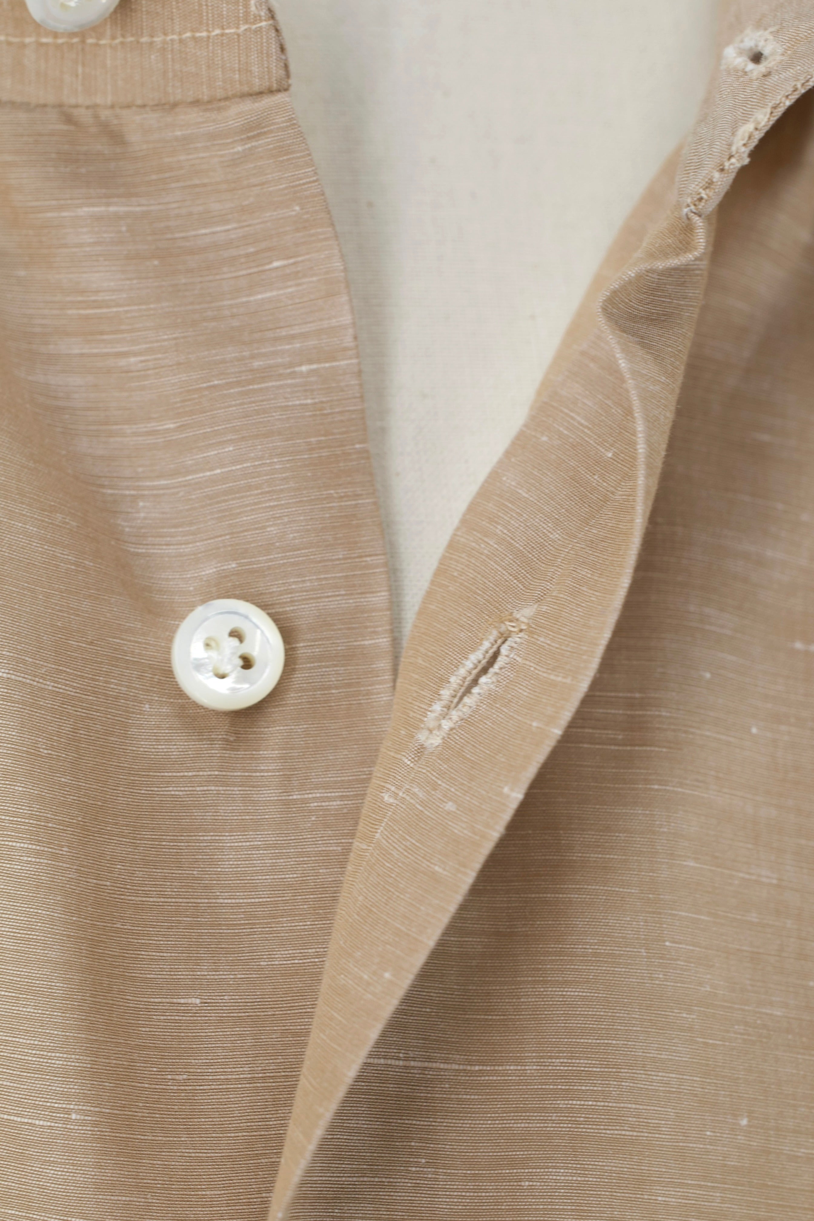 Cesare Attolini Light Brown Linen & Cotton Melange Shirt