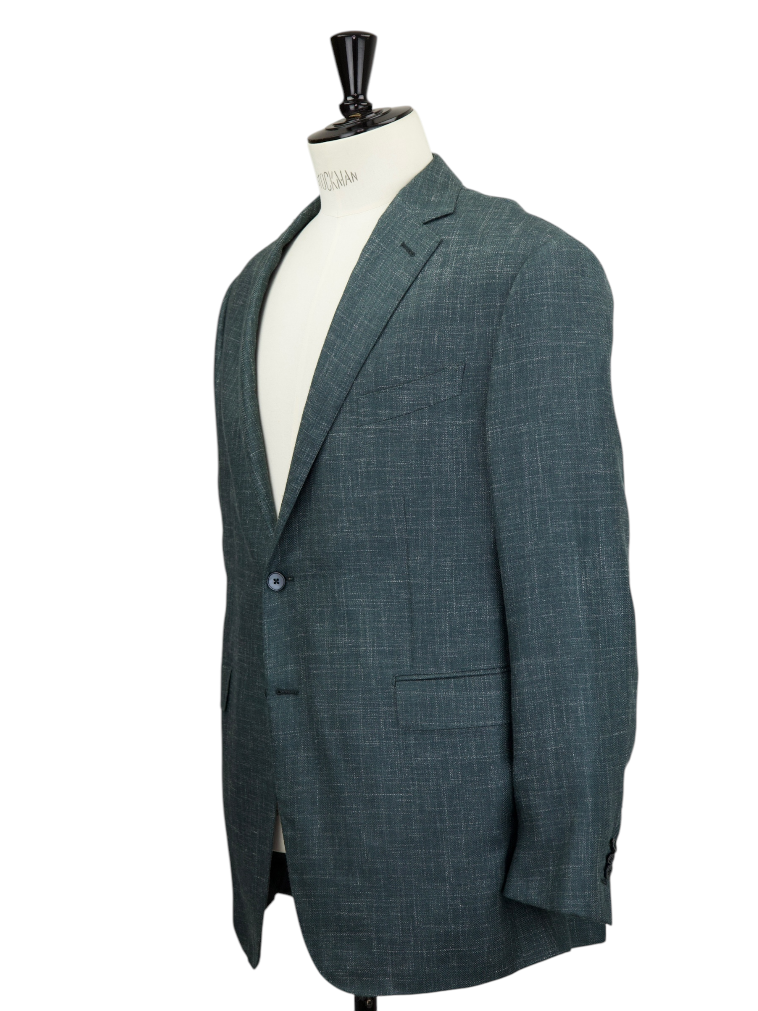 Ermenegildo Zegna Verdigris Green Cashmere, Silk & Linen Melange Jacket