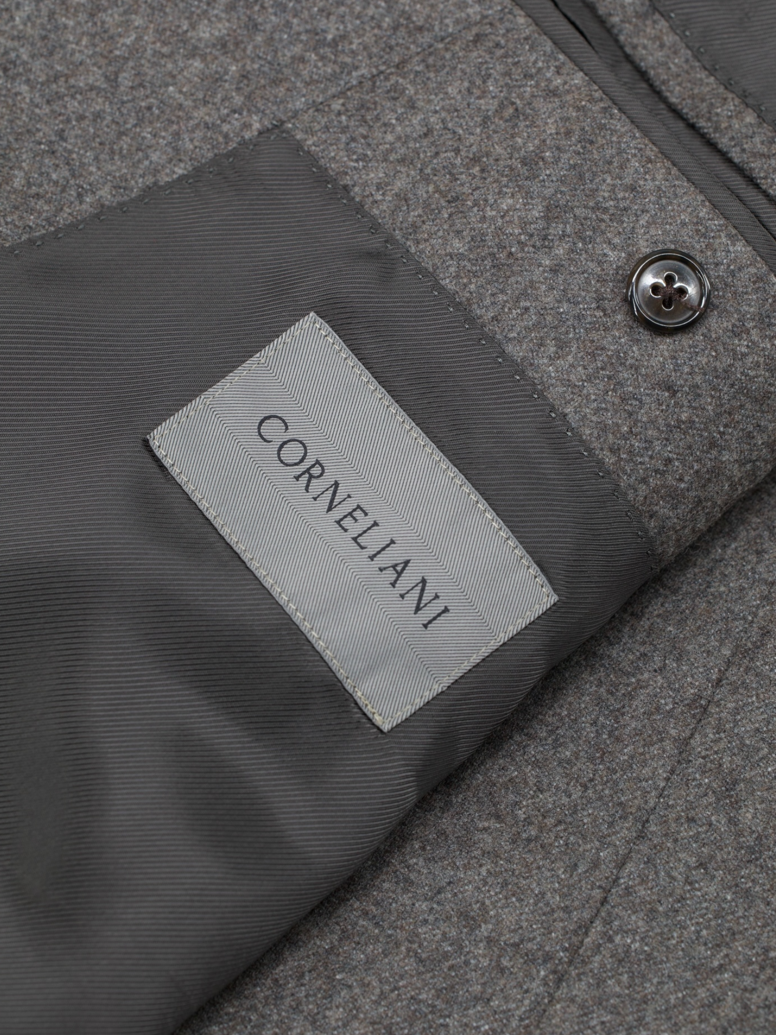 Corneliani Warm Grey Double-Breasted 18.75-Micron Wool Gate Jacket