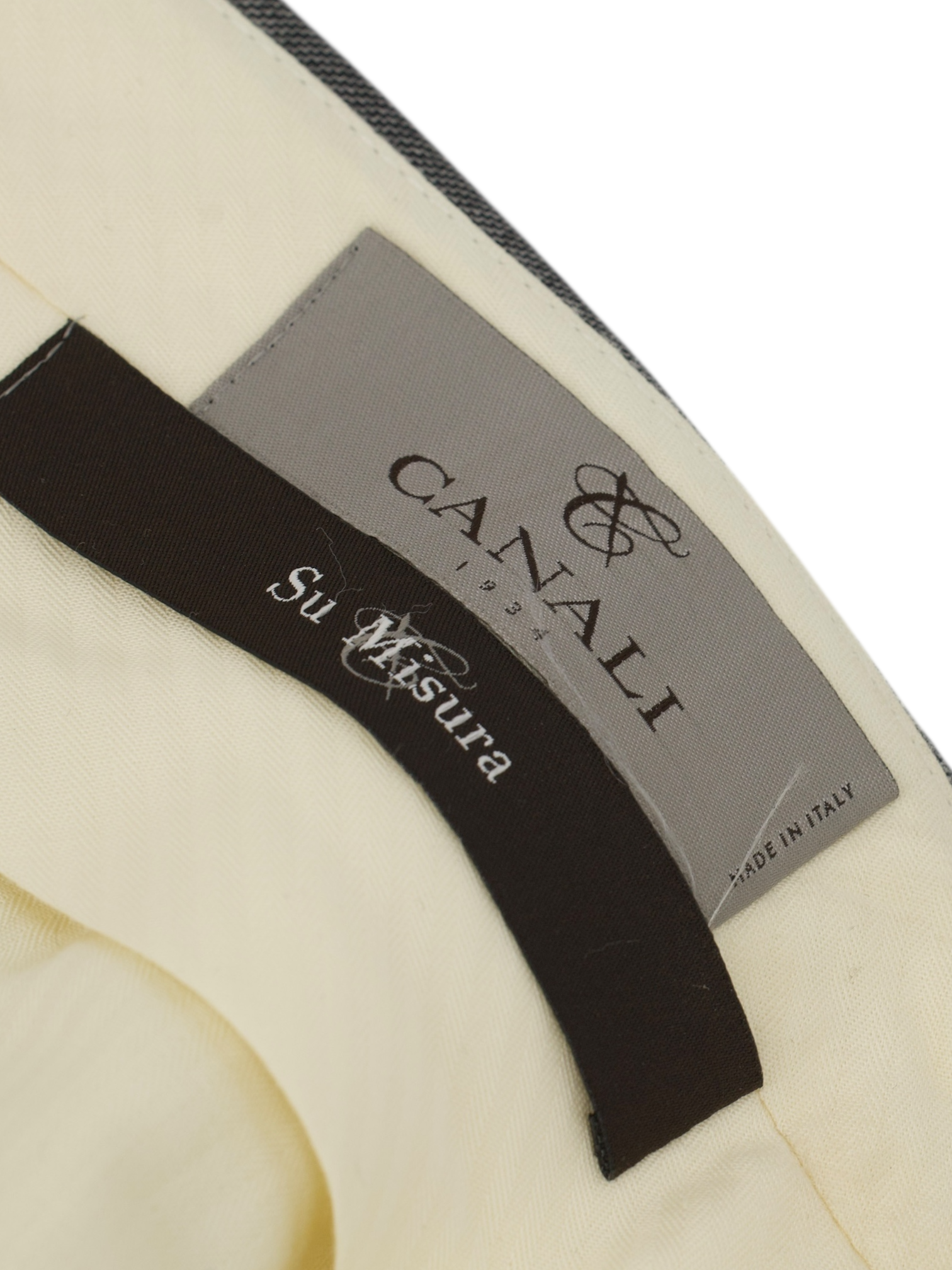 Canali Light Grey Fine-Wool Sharkskin Trousers