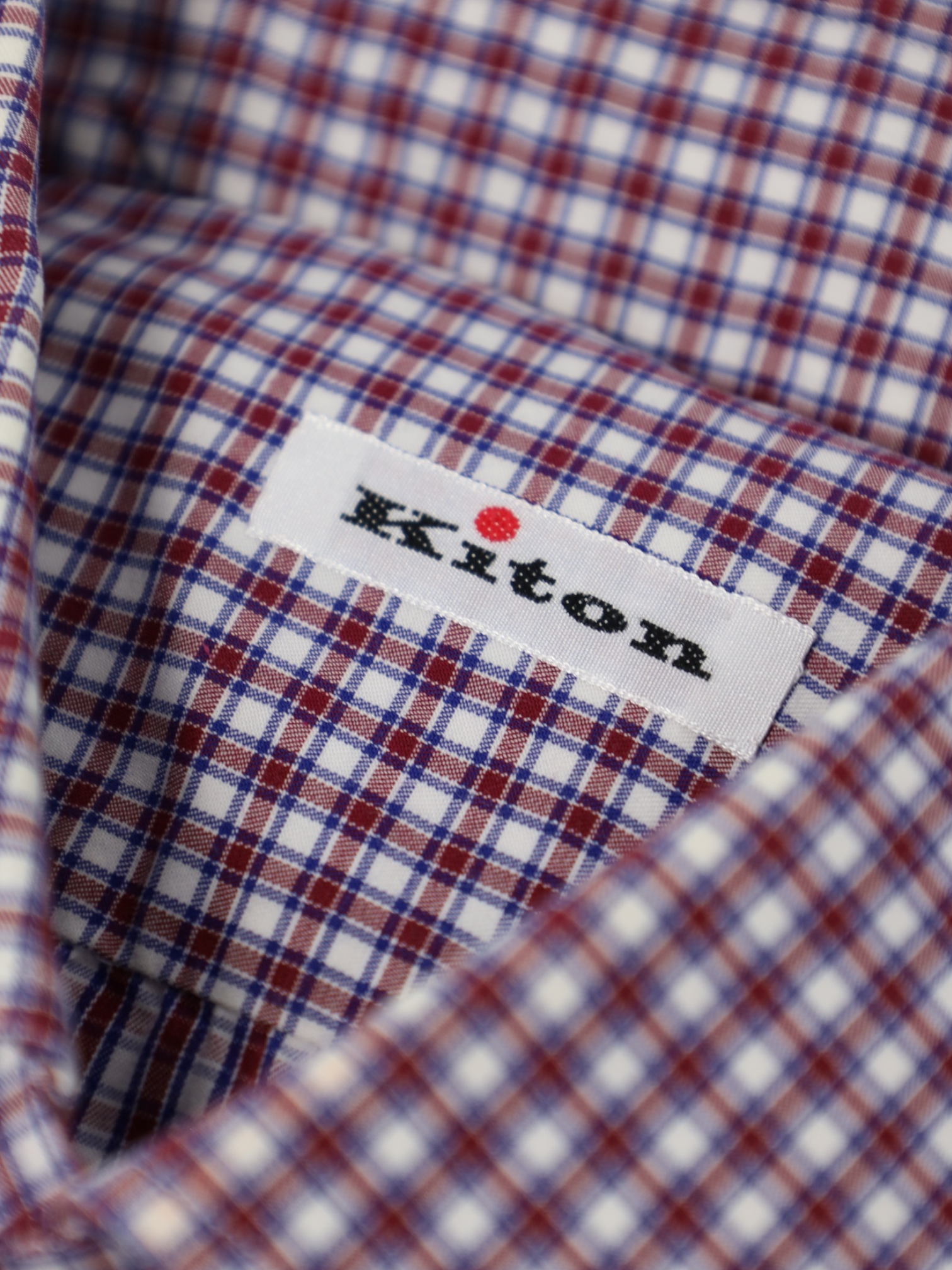 Kiton Red Geomteric Cotton Shirt