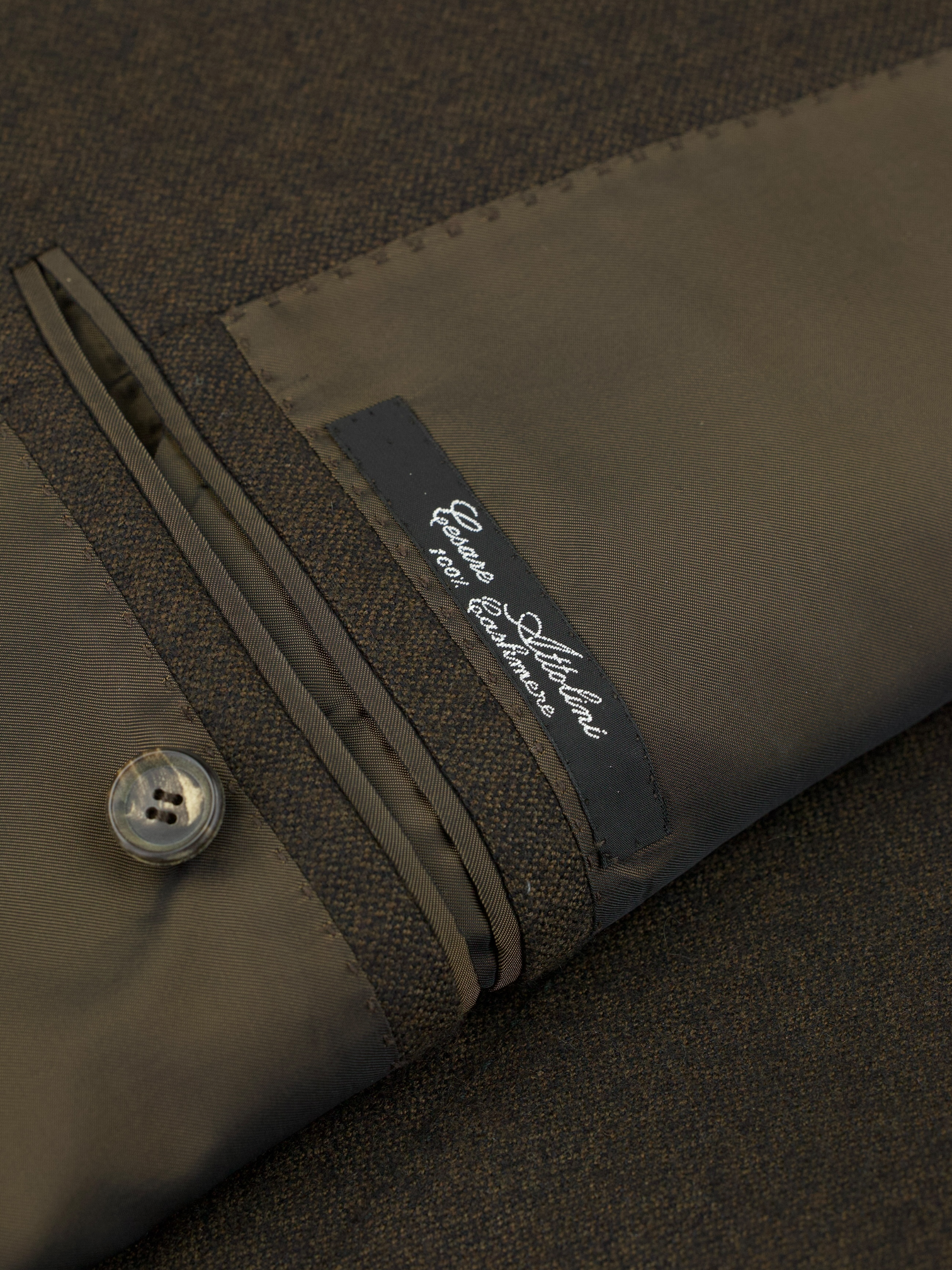 Cesare Attolini Chocolate Brown Pure Cashmere Twill Jacket