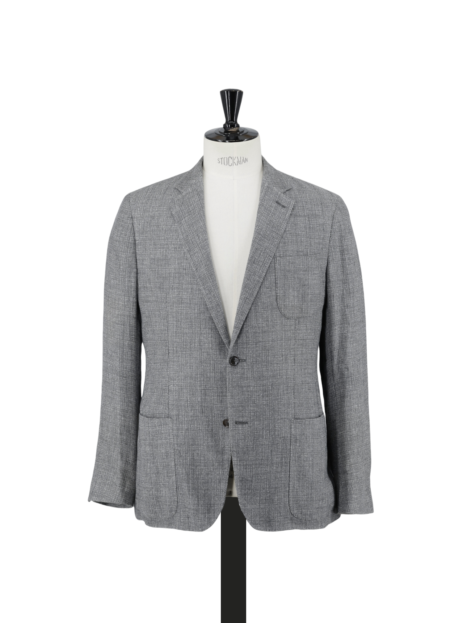 Ermenegildo Zegna Grey Linen, Silk & Stretch Micro-Pattern Jacket