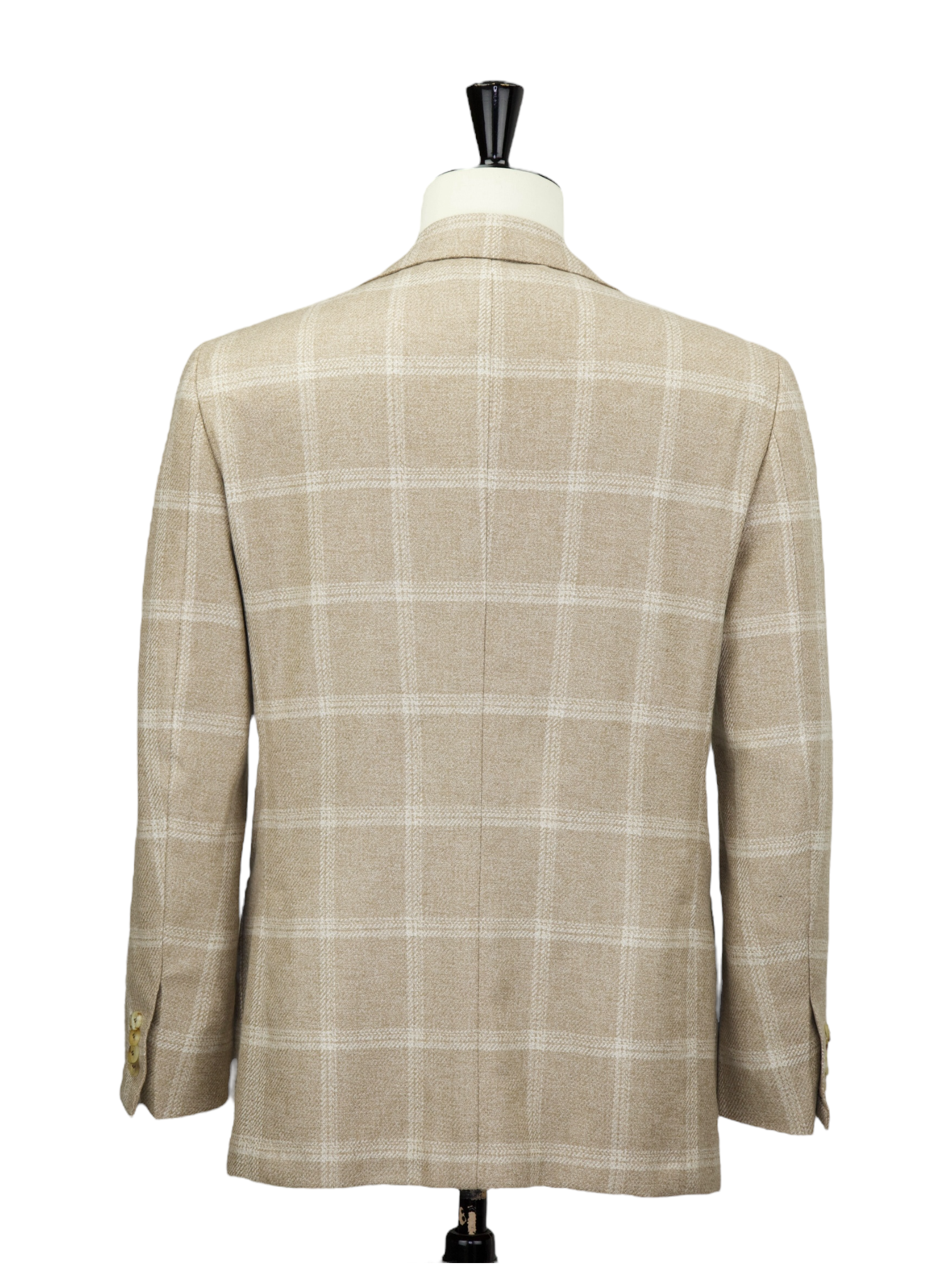 Kiton Beige Pure Cashmere Windowpane Jacket