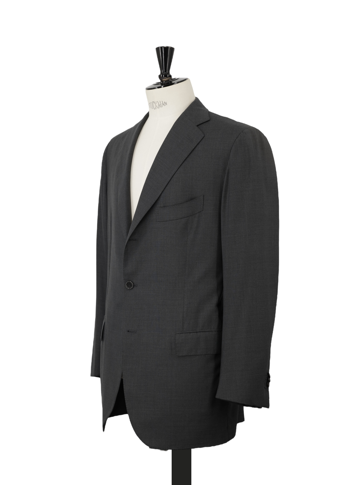 Cesare Attolini Dark Grey Fine-Wool Plain Lungo Suit