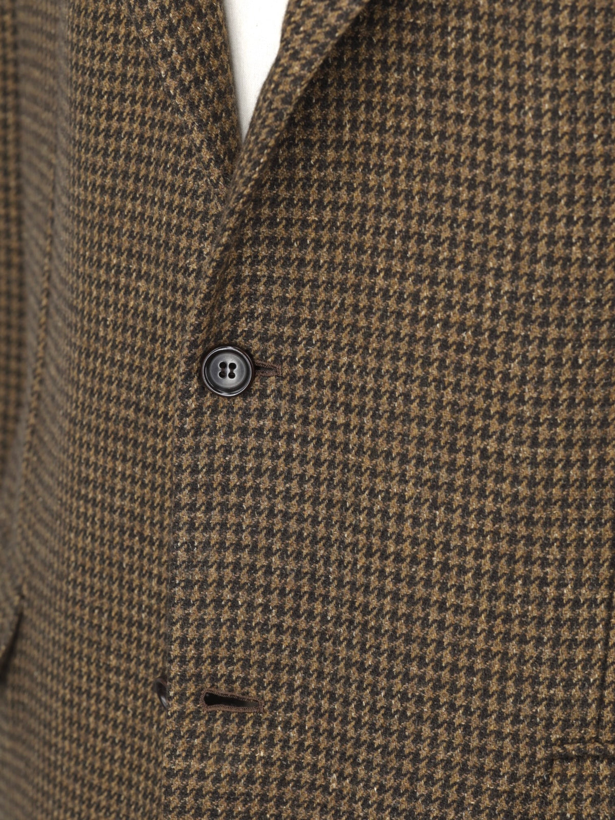 Kiton Brown Vintage Cashmere & Silk Pied de Poule Jacket