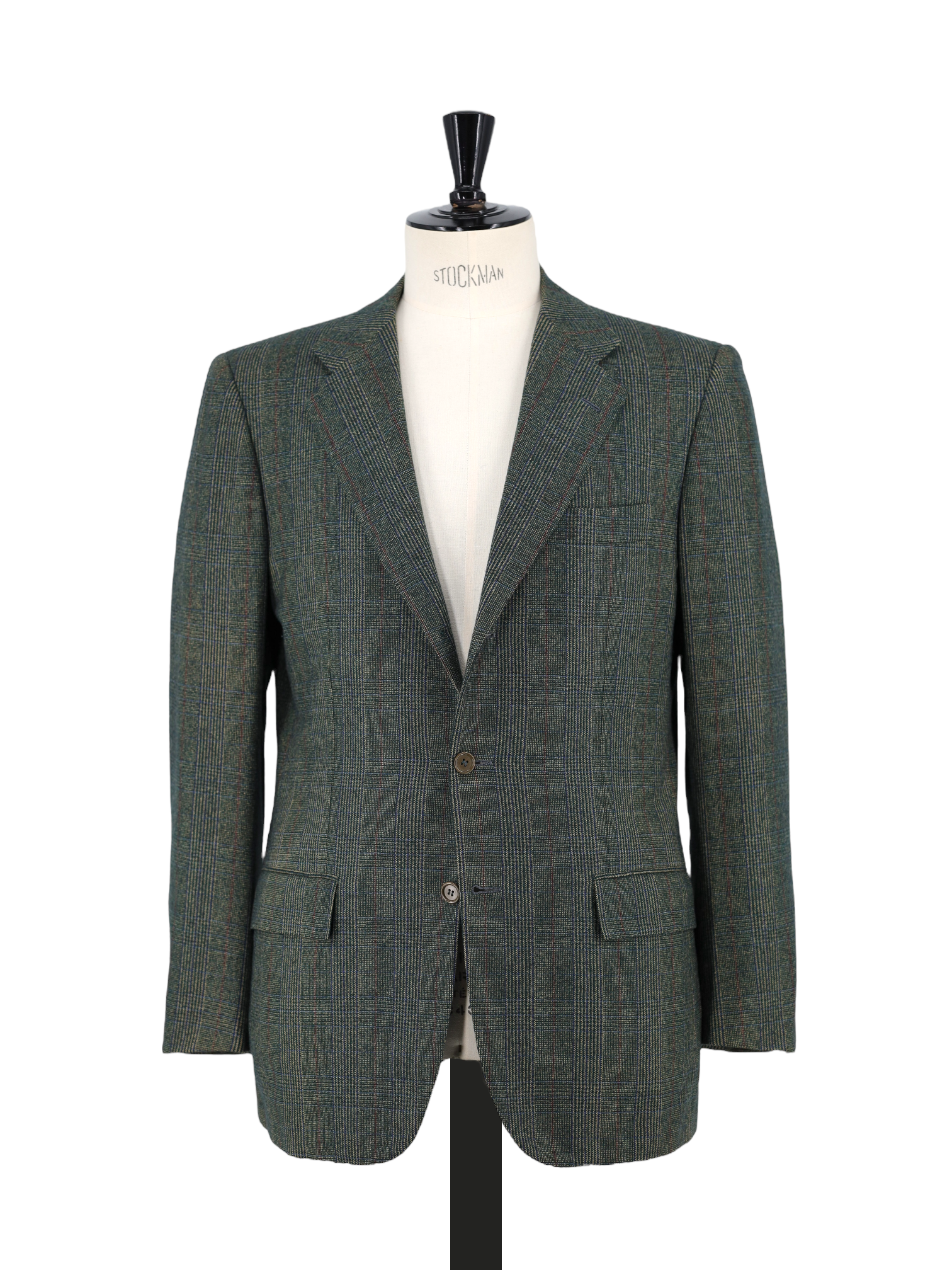 Kiton Moss Green Pure Cashmere Prince of Wales Jacket