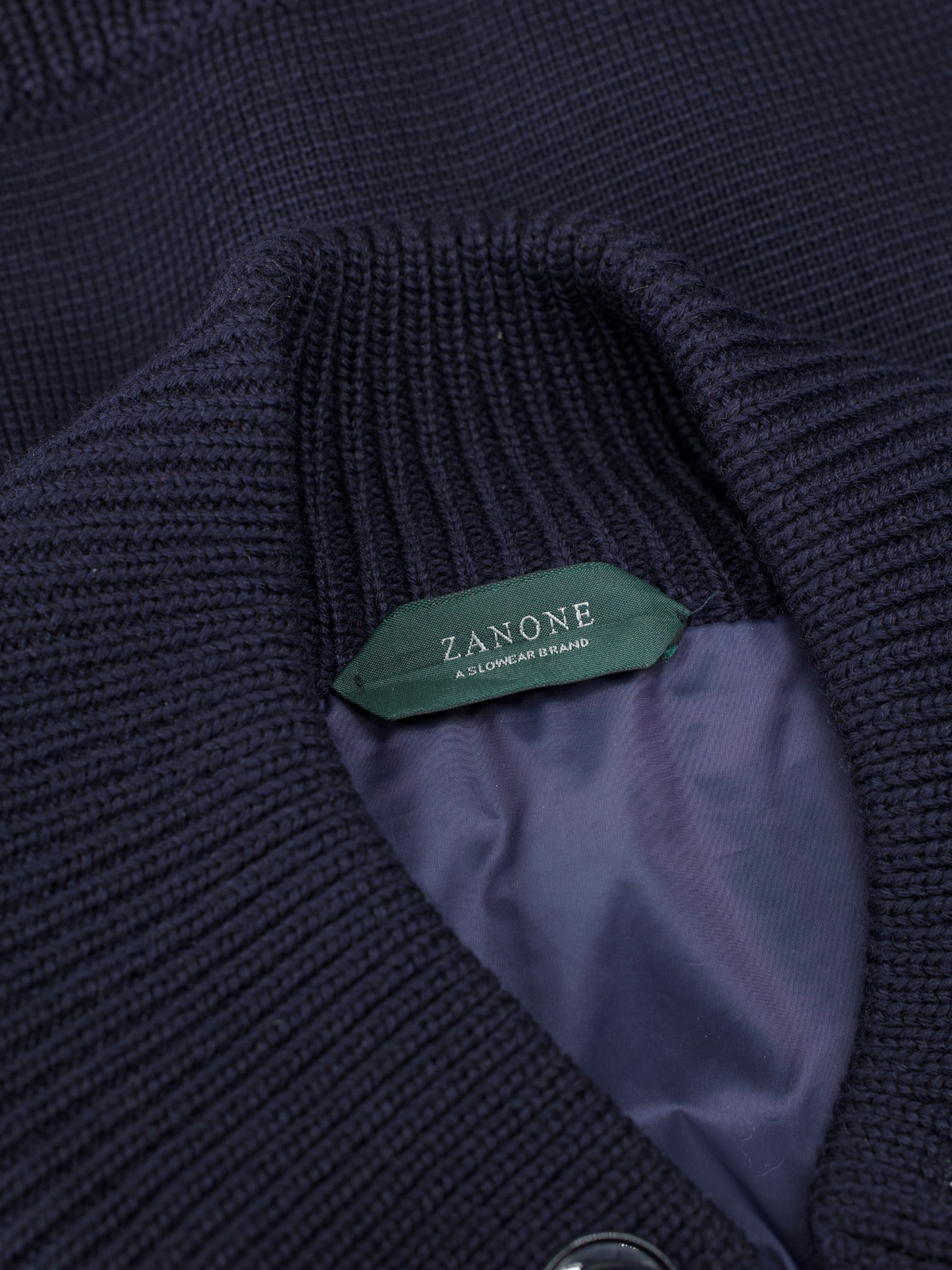 Zanone Navy Rainwool Bomberjacket Cardigan