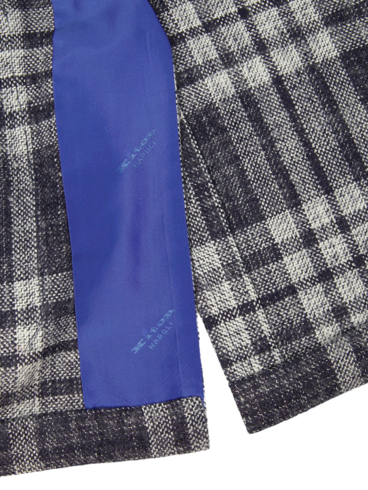 Kiton Indigo Blue Cashmere & Silk Tartan Check Jacket