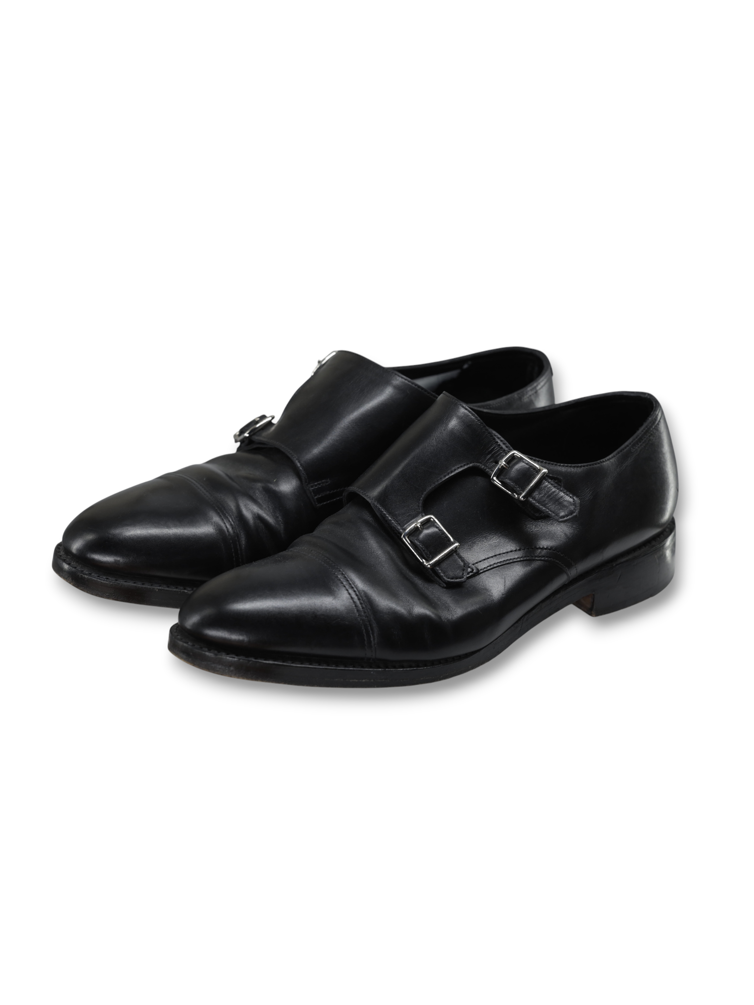 John Lobb Black Calfleather William Double-Monk Straps