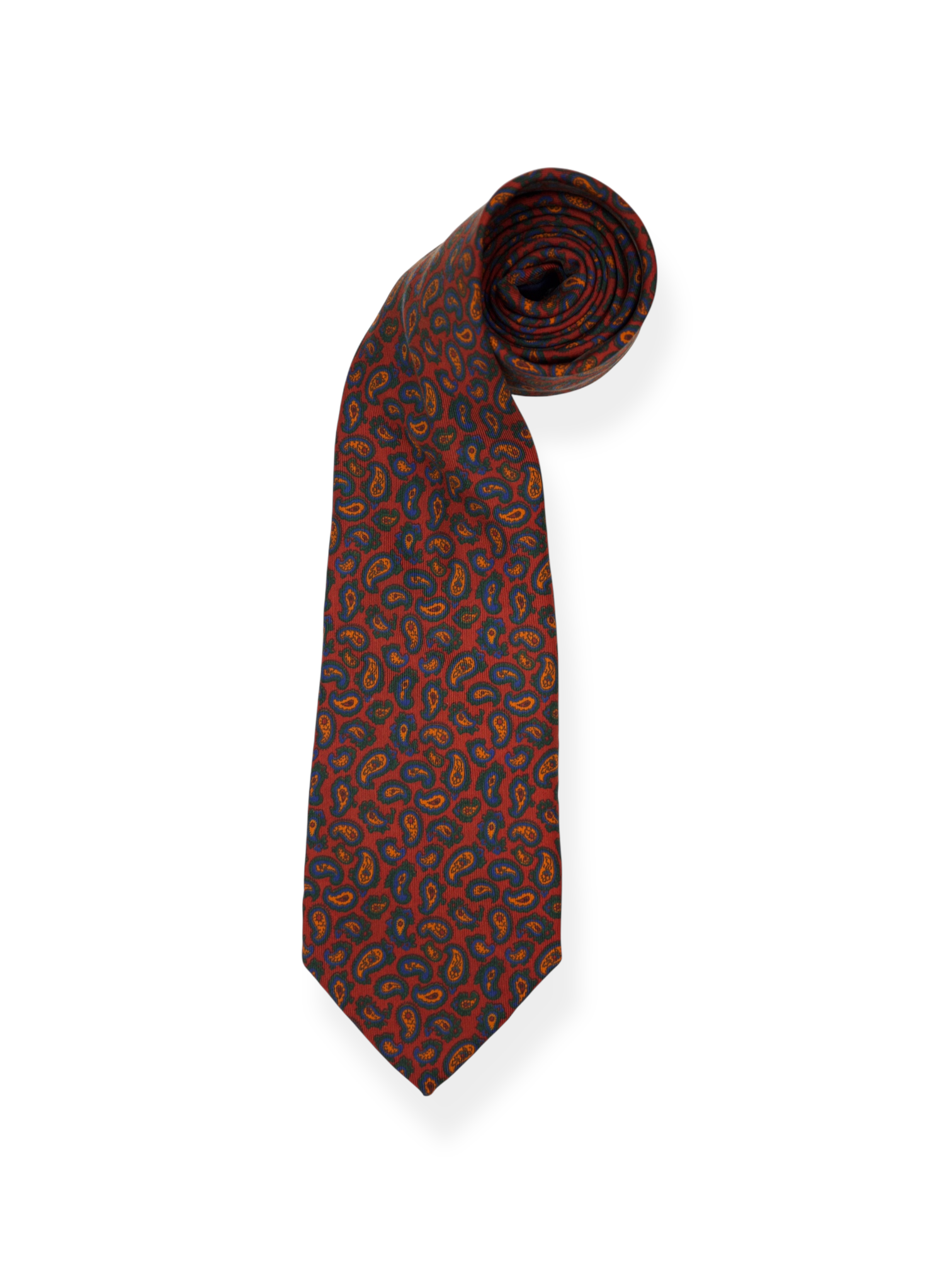 Drake's Vintage Red Paisley Printed-Silk Tie