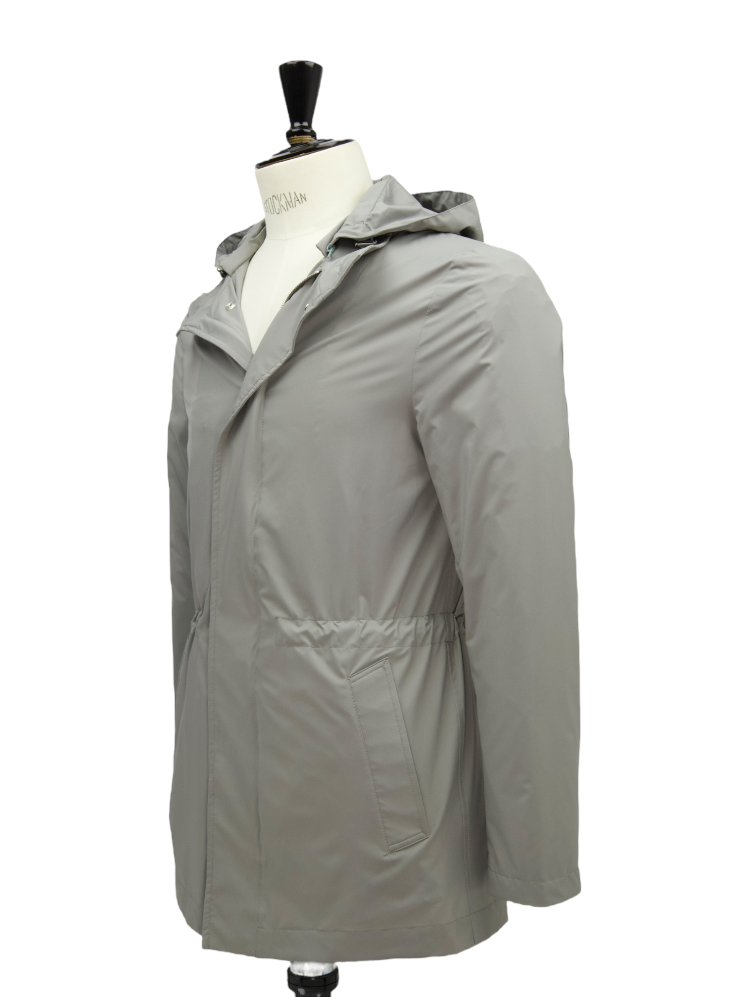 Doriani Cashmere Stone Grey Polyester Windbreaker Coat