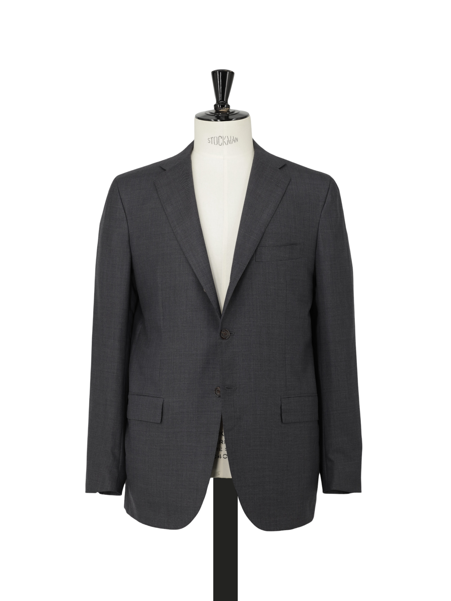 Kiton Dark Grey "Diamante Blue" Wool Sharkskin Suit