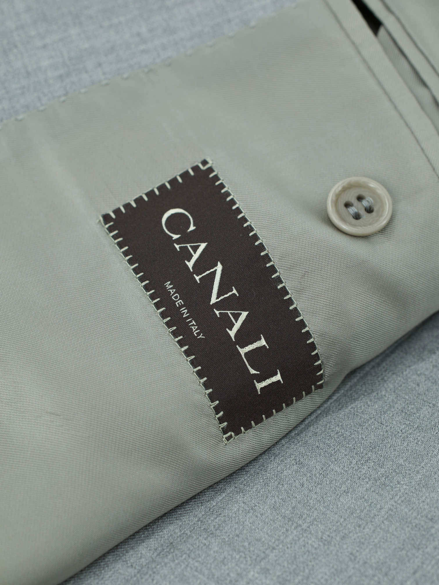 Canali Light Grey Extrafine Wool Twill Jacquet