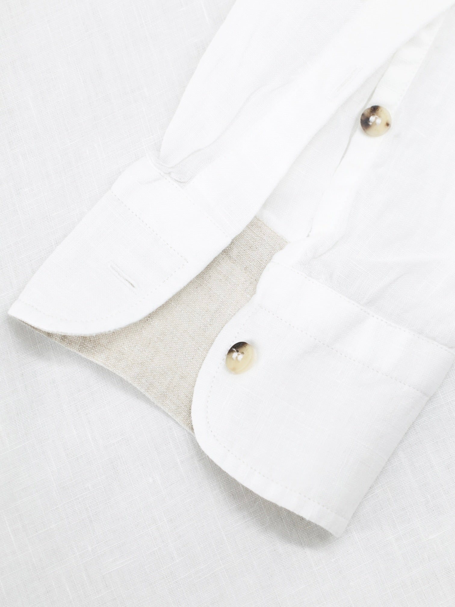 Loro Piana White Pure Linen Pop-Over André Shirt