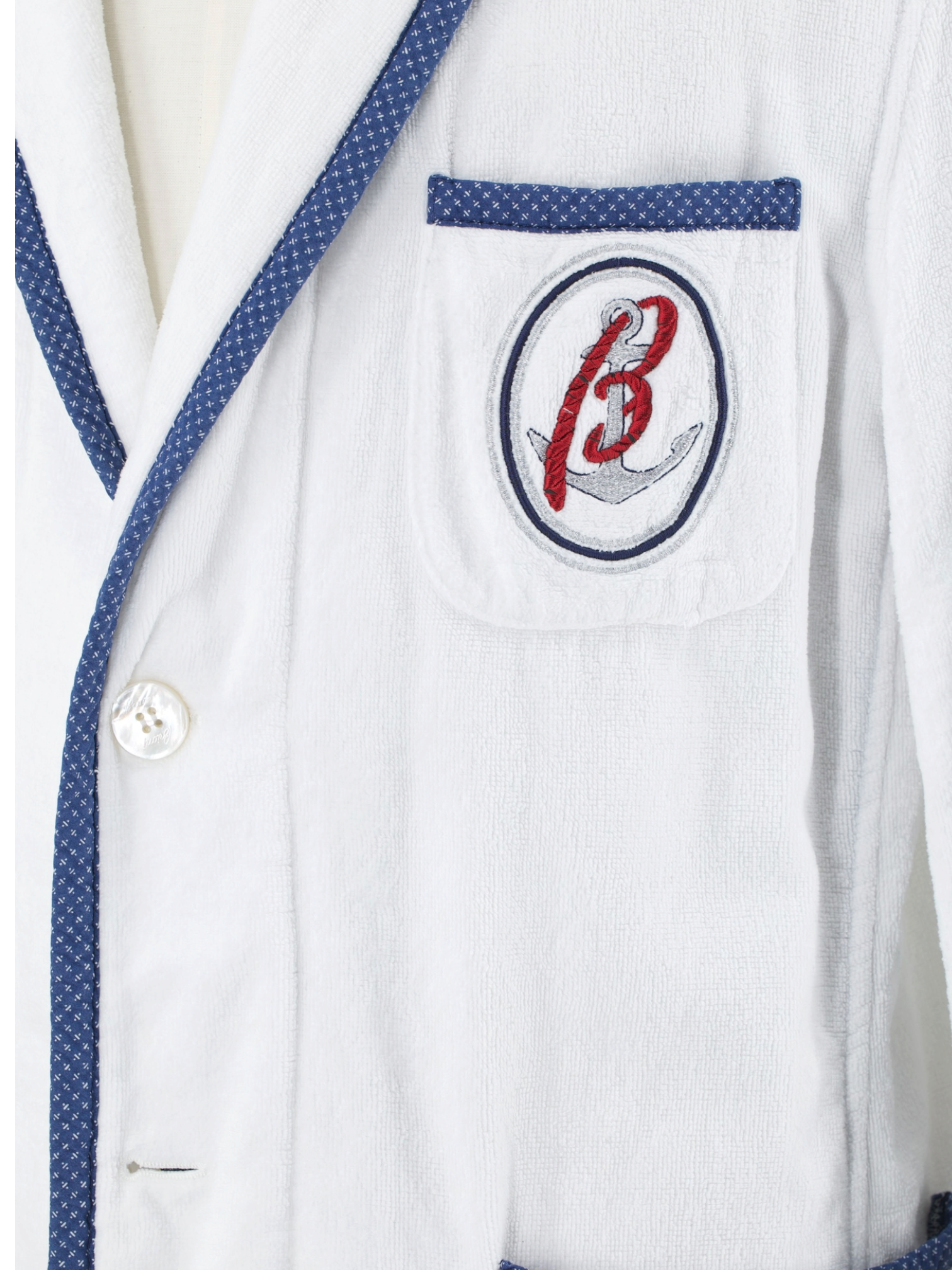 Brioni White Cotton Terry Towelling Flâneur Jacket