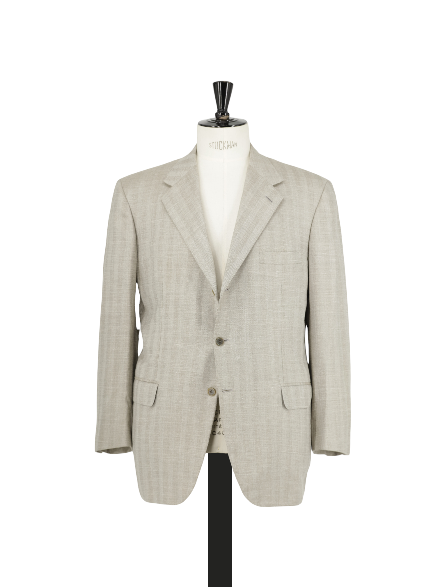Brioni Taupe Cashmere, Silk & Linen Herringbone Palatino Jacket