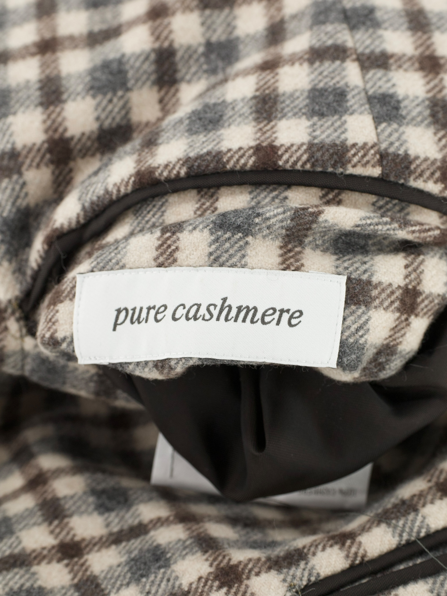 Caruso Ecru & Brown Pure Plushy Cashmere Checkered Jacket