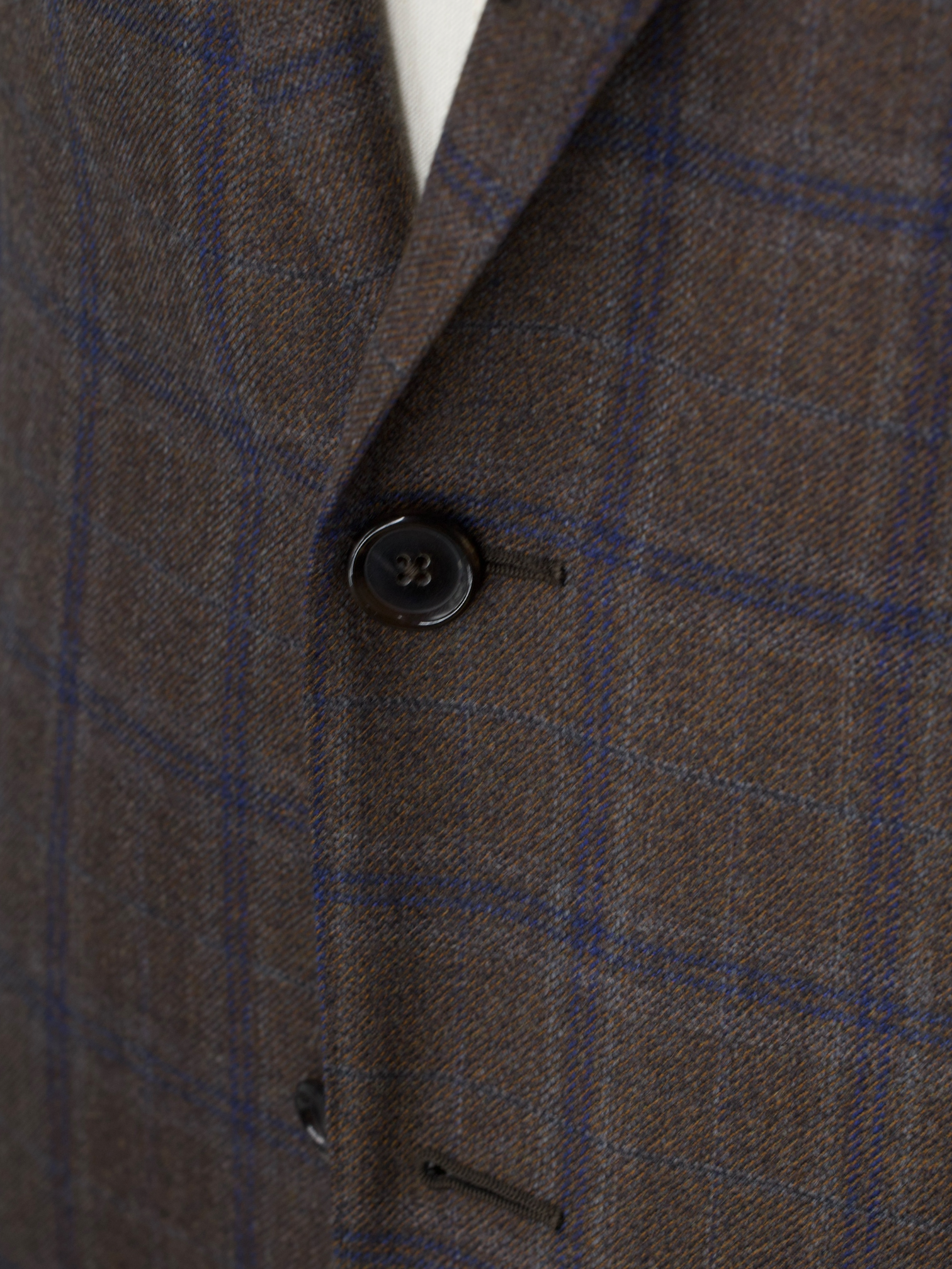 Caruso Brown & Blue Pure-Wool Windowpane Jacket