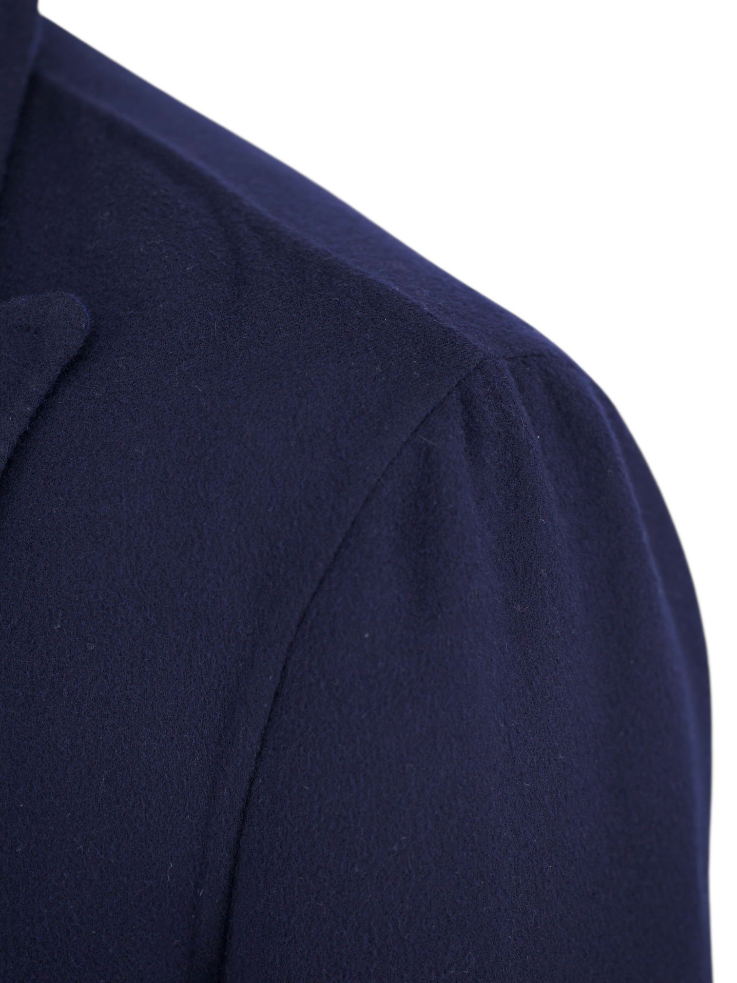 Lardini Navy Double-Faced "Capolavoro" Wool Unlined Overcoat