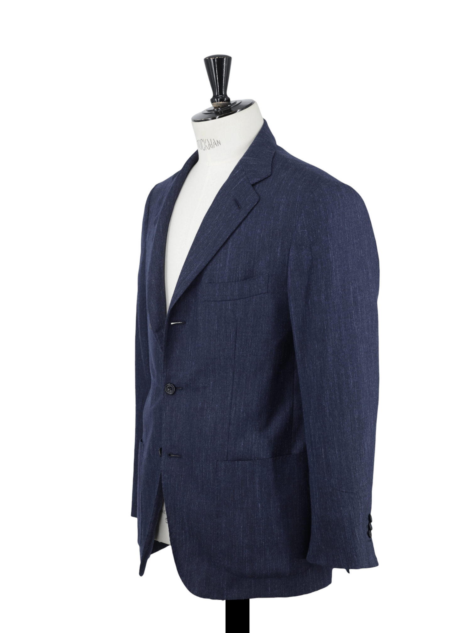 Kiton Denim Blue Cashmere, Linen & Silk Denim-Effect Suit