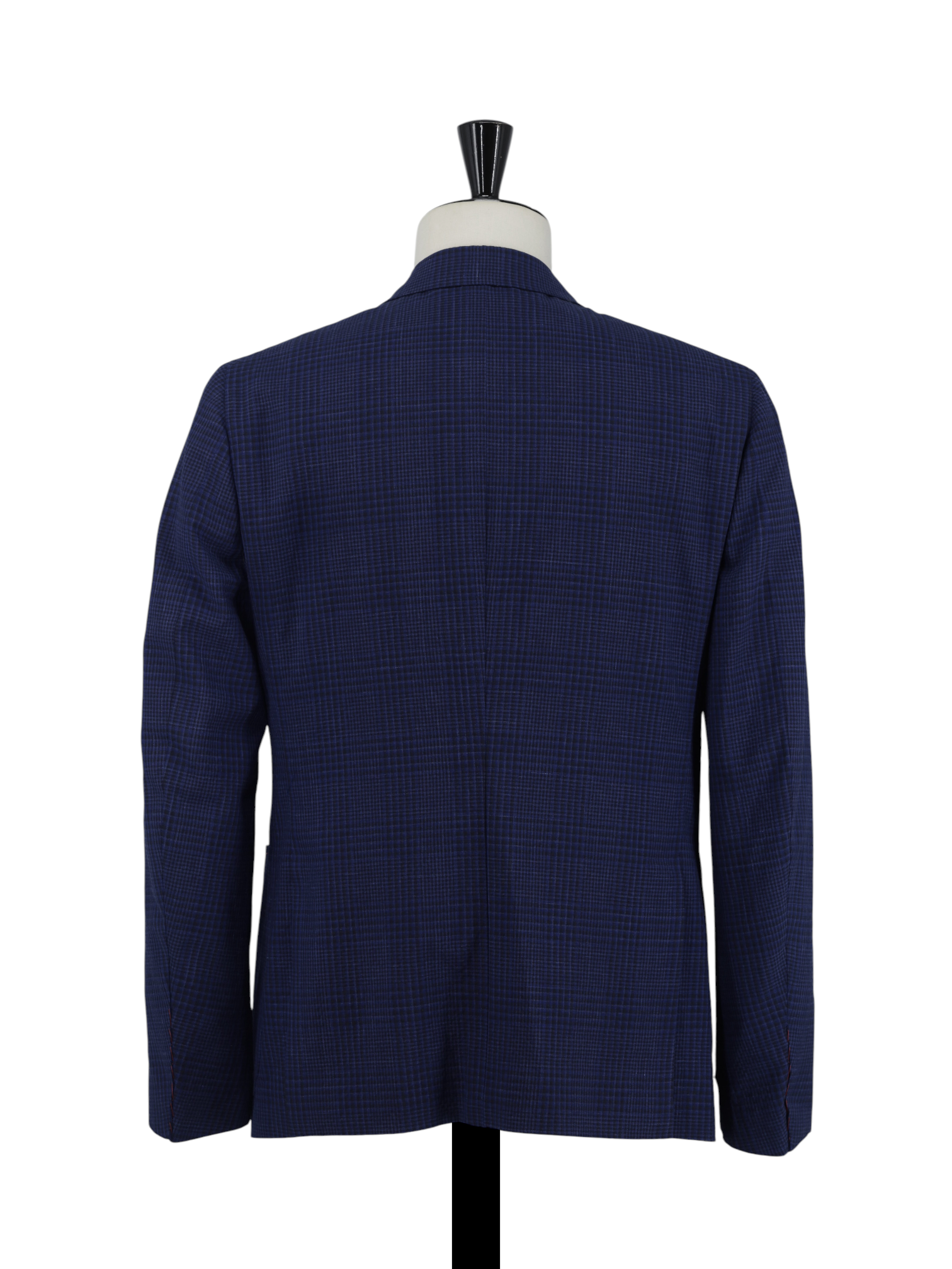 Isaia Cobalt Blue Wool, Silk & Linen Shadow-Check Amalfi Jacket